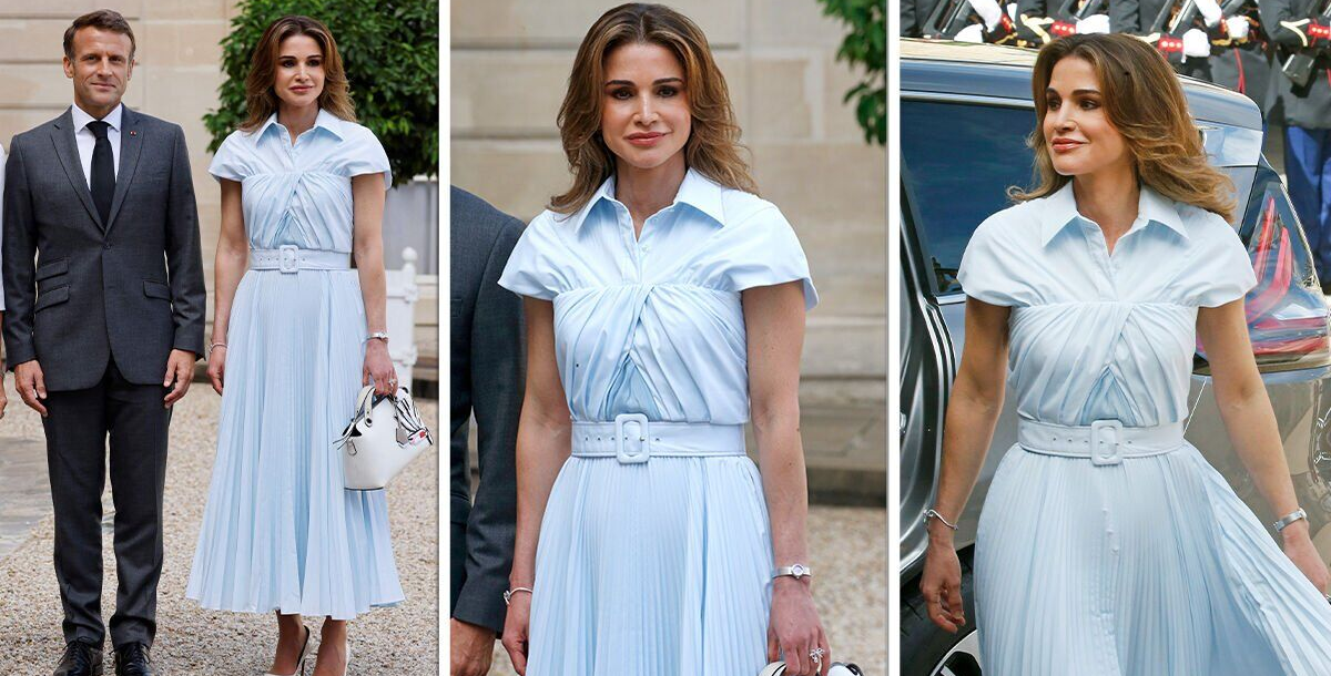 Queen Rania Proves Blue Is the Most Powerful Royal Fashion Color