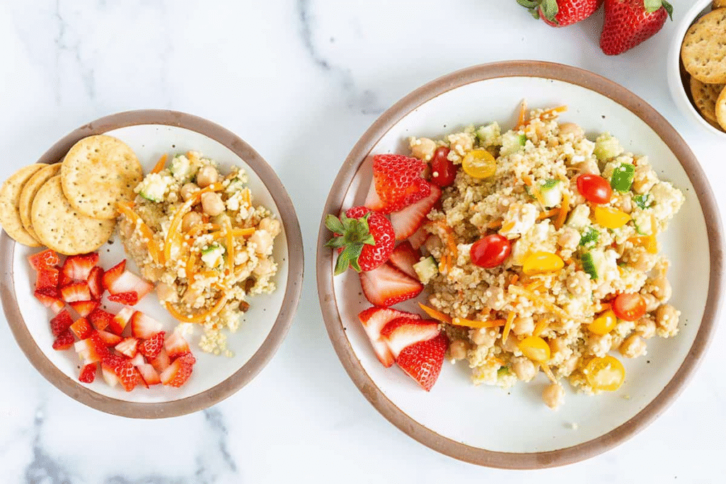 Simple and tasty homemade food ideas with colorful dishes for a happy everyday meal
