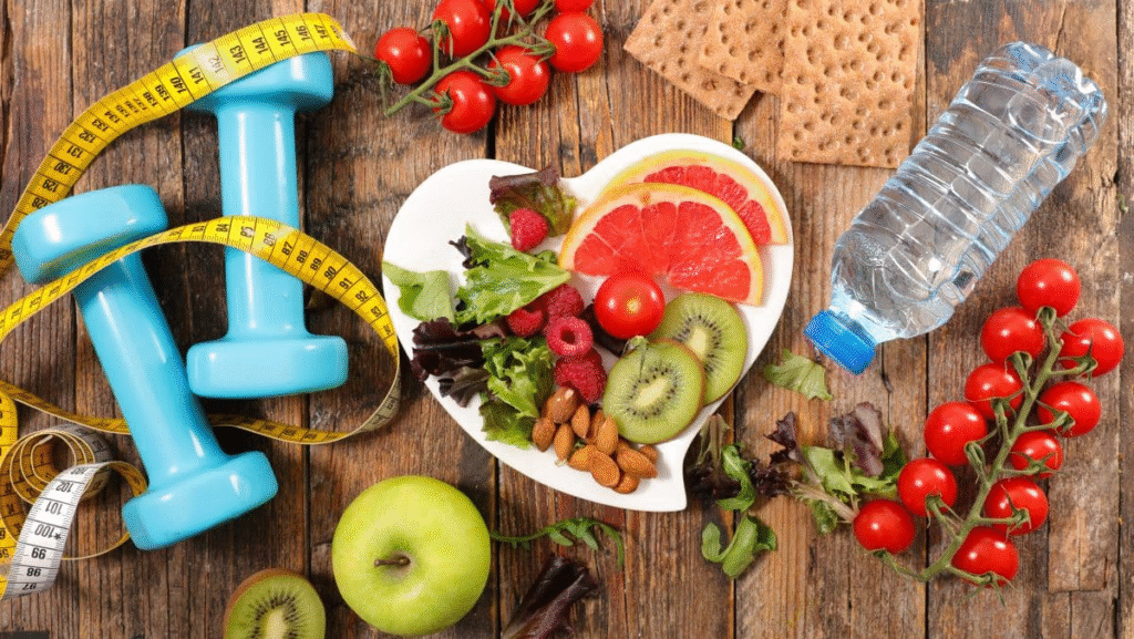 Easy everyday habits for a healthier and more balanced lifestyle, including healthy eating, exercise, sleep, hydration, and self-care.